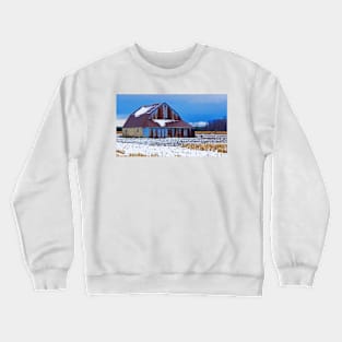 Winter Sets-in Around the Old Barn Crewneck Sweatshirt